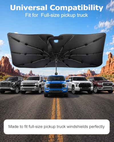 2026 Upgraded] Weektic Truck Windshield Sun Shade for F (For F-150 Silverado Tundra/RAM/Sierra)