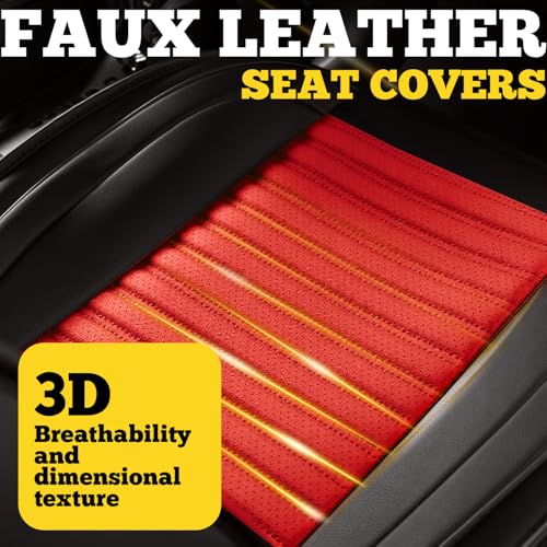 Front Car Seat Covers (Red+Black / Front)