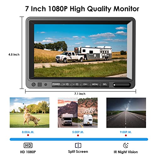 Digital Wireless Backup Camera System Kit (Brown+Black / 7-Inch 2 cameras)