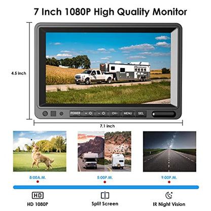 Digital Wireless Backup Camera System Kit (Brown+Black / 7-Inch 2 cameras)
