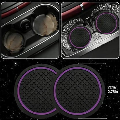 10 Pcs Car Floor Mats Full Set Car Accessories (Car Floor Mats Set / Purple Line)