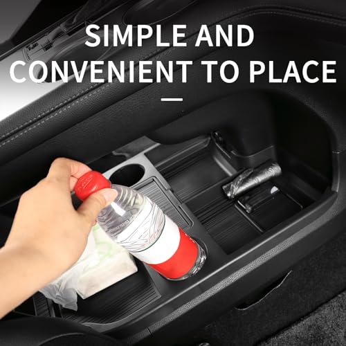 Compatible with 2026 Toyota Sienna Center Console Organizer with Cup Holder (black)