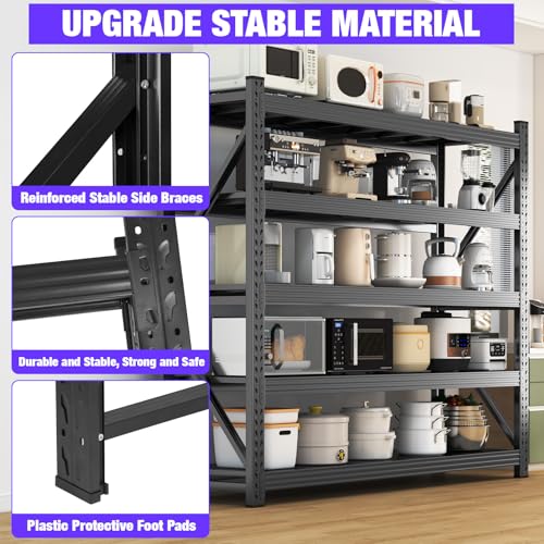 Metal Garage Shelving Unit (5-Tier,63" W x 24" D x 71" H)