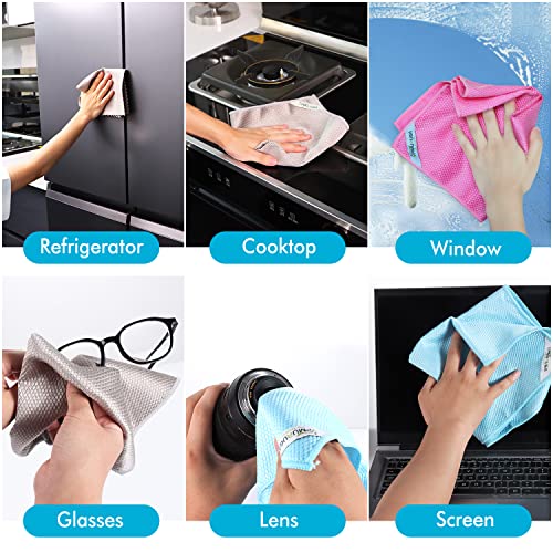 Streak Free Miracle Cleaning Cloths Easy Clean Nanoscale (Pink 6p)
