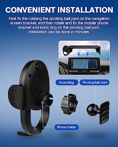 Car Phone Holder for Toyota Venza 2021 2022 2023 2024 Accessories Phone Mount 12.3" Screen Cell Phone Automobile Cradles 360 Degree Rotation (Auto-Look / Toyota Venza 2021-2024(12.3-In))