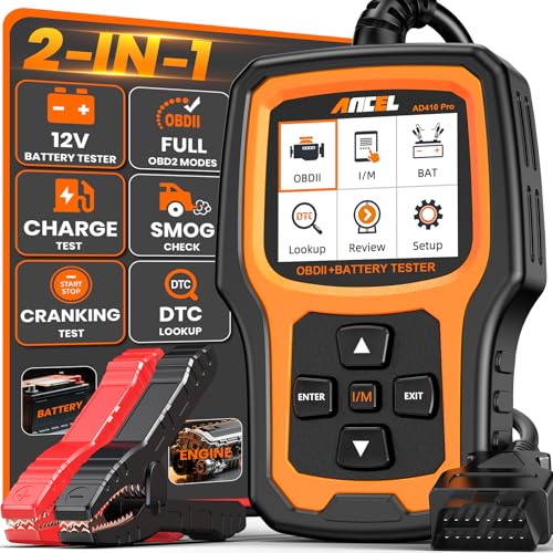 AD410 PRO OBD2 Scanner and Battery Tester (yellow)