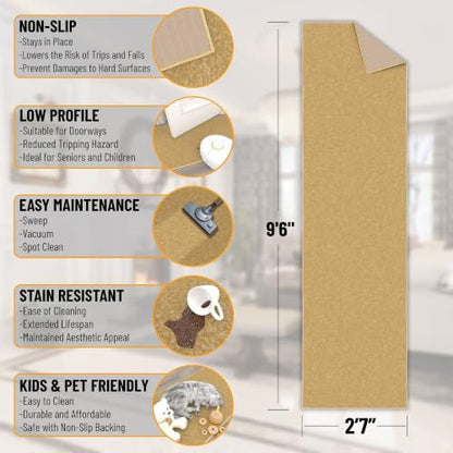 3x10 Hallway Runner Rug (Solid Beige)