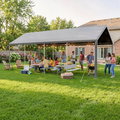 13x25 FT Heavy Duty Carport (13x25 FT(Black))