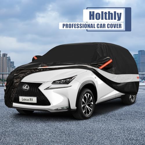10 Layers SUV Car Cover Custom Fit for Lexus RX350 RX450 RX500 (Black Gray / Custom Fit for Lexus RX)