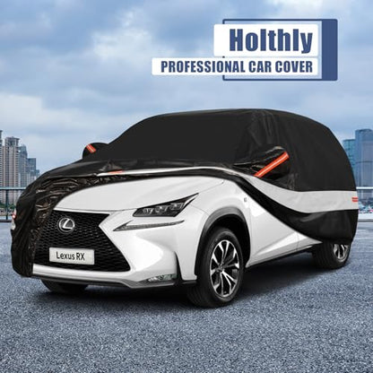 10 Layers SUV Car Cover Custom Fit for Lexus RX350 RX450 RX500 (Black Gray / Custom Fit for Lexus RX)