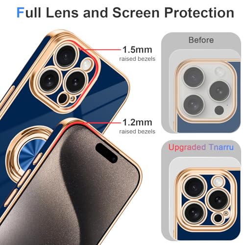 Designed for iPhone 15 Pro Max Case with Ring Stand Slim Blue (Blue / 6.7'' iPhone 15 Pro Max)