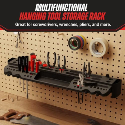 Wall Mount Hand Tool Organizer with 61 Holes and 4 Hooks