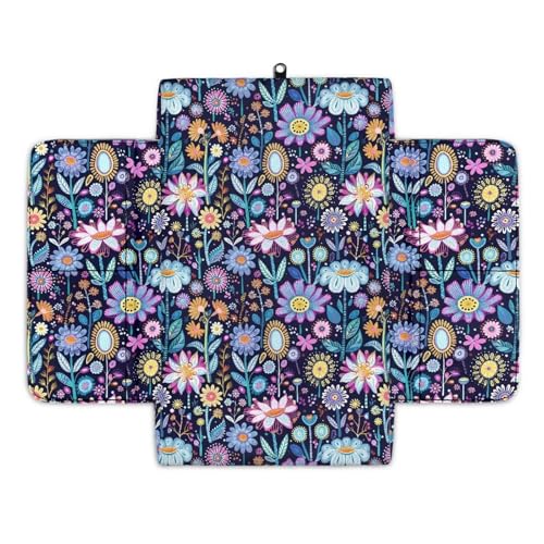 Hippie Flower Lotus Car Center Console Cushion Cover Universal Armrest Box Mat Scratch Resistant Wear (Hippie Flower Lotus Blue Violet)