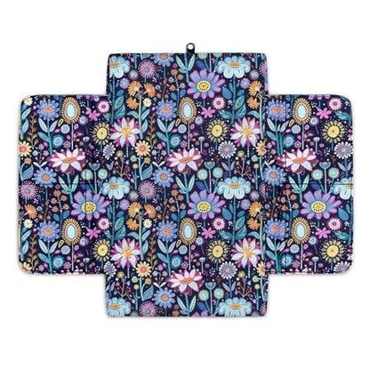 Hippie Flower Lotus Car Center Console Cushion Cover Universal Armrest Box Mat Scratch Resistant Wear (Hippie Flower Lotus Blue Violet)