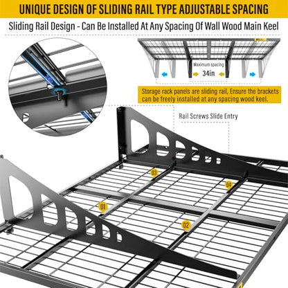 2x3ft Adjustable Rail Wall Garage Storage Shelf (2x3ft-1pack)