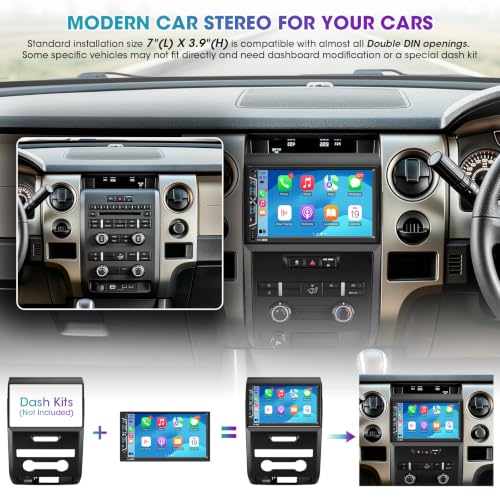 Double Din Stereo Carplay for Car (6.9 Inch Car Stereo)