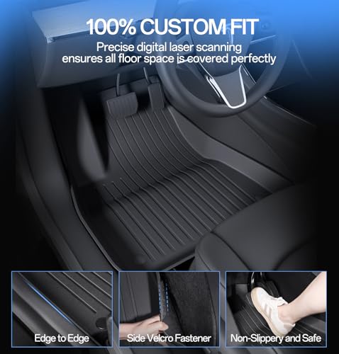 Floor Mats Fits for Tesla Model 3 2023 (3 PCS for Tesla Model 3 2018-2023)