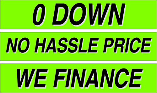 Ez line Vinyl Windshield Stickers 3 Dozen 15 Inch Chartreuse Slogan Dealership Pro Pack for Car Lots (EZ115-Pack1)