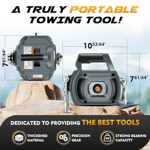 Portable Drill Winch of 1000 LB (1000 lb. Capacity Synthetic Rope（Grey）)