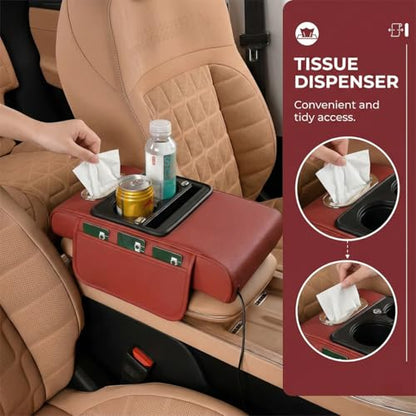 Car Center Console Armrest Pillow (Coffee)
