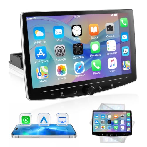 10.1" Single Din Car Stereo with Wireless CarPlay and Android Auto (10.1")