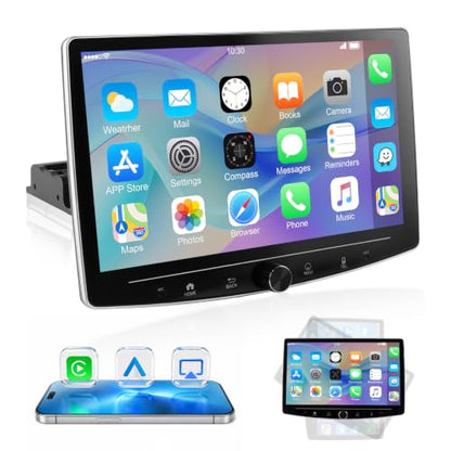 10.1" Single Din Car Stereo with Wireless CarPlay and Android Auto (10.1")