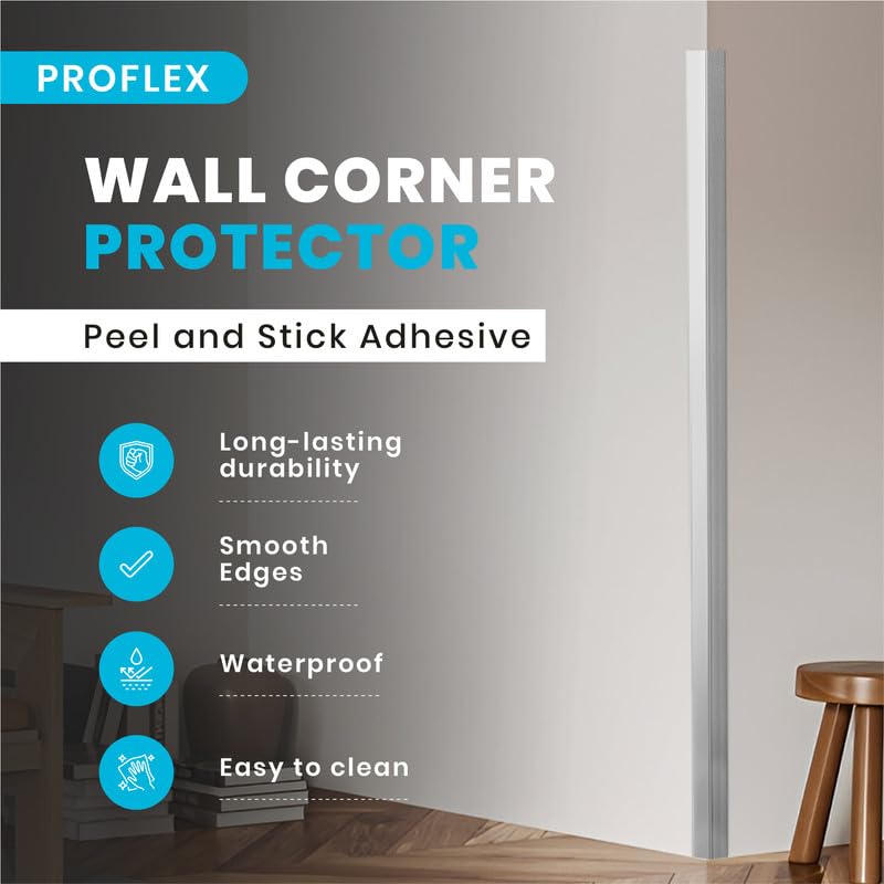 Proflex Wall Corner Protector (1-1/2 x 36 In - (6PCS) / Brushed Aluminum)