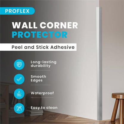 Proflex Wall Corner Protector (1-1/2 x 48 In - (6PCS) / Brushed Aluminum)