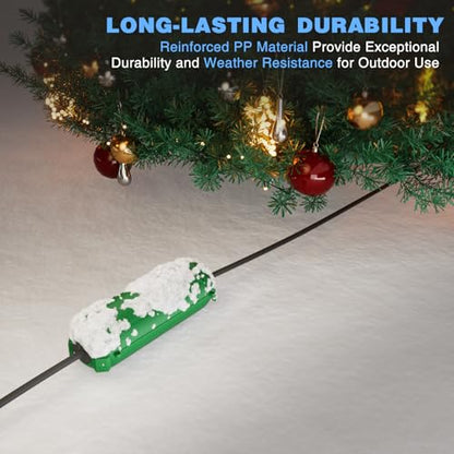 3 Pack] Flemoon Outdoor Extension Cord Safety Cover with Waterproof Seal (Green / Small Box: 5.3" L x 2" W x 2" H)