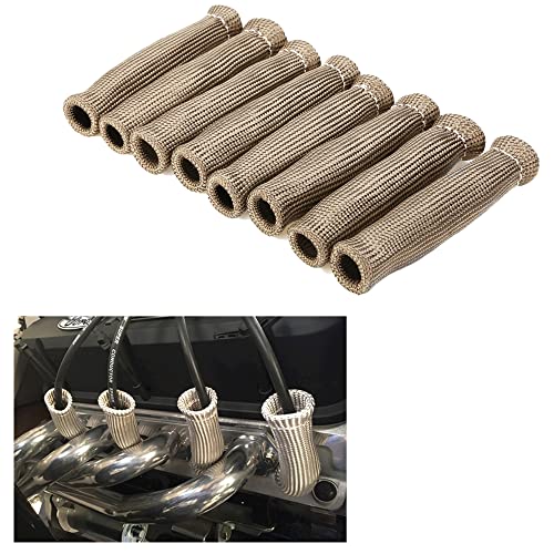 Titanium Spark Plug Wire Boots Thermal Protection Insulator Sleeve (Titanium)
