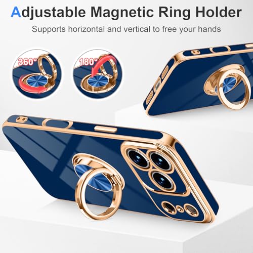 Designed for iPhone 17 Pro Max Case with Ring Stand Slim Blue (Blue / 6.9'' iPhone 17 Pro Max)