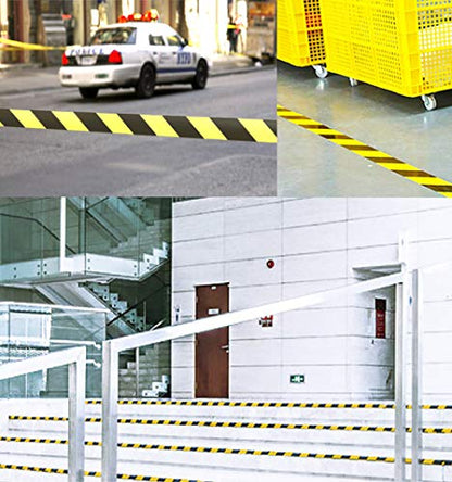 Waterproof Reflective Safety Tape Roll 2"X150' Yellow Black Striped Floor Marking Tape Hazard Caution Warning Tape Auto Truck Self (Yellow&Black)