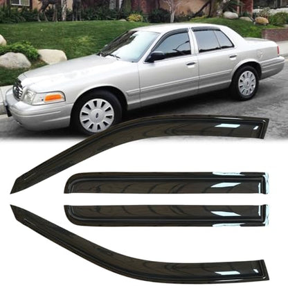 4pc Original Window Visors for 02 (for 2002-2008 Ford Crown Victoria)