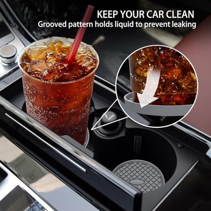 Car Cup Coasters [4 Pack] Silicone Car Coasters (4 Pack-deep Grey)