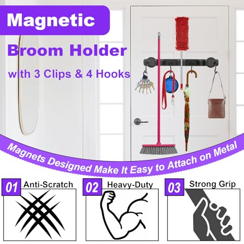 Magnetic Mop Broom Holder (D66 Magnetic Broom Holder)