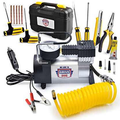 Tire Inflator Portable Air Compressor (Yellow)