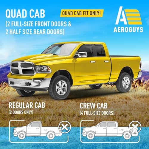 Extra Durable Window Deflectors in (For Dodge RAM 09-18 Quad Cab)