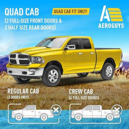 Extra Durable Window Deflectors in (For Dodge RAM 09-18 Quad Cab)