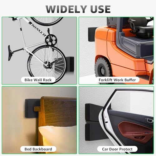 Garage Wall Protector (4 Pack 11.8"x3.9"x1.2" / Black)