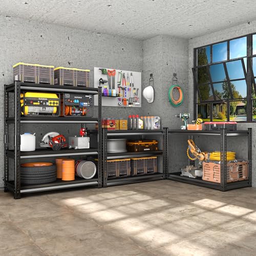 40" W Garage Shelving Heavy Duty (40"W×16"D×72"H / Black)