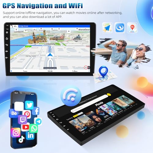 Double Din Car Stereo Radio Receiver (10.1 Inch Android Radio+License Plate Camera)