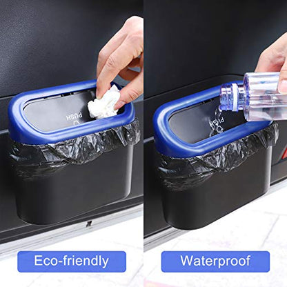 Car Trash Can with Lid (Black/Blue Lid)