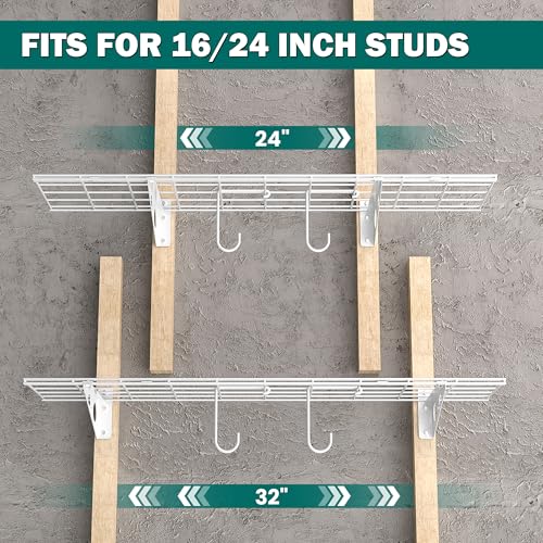 Garage Wall Shelves (White / 48X 12inch)