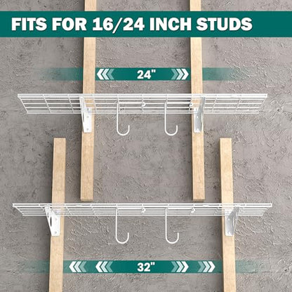 Garage Wall Shelves (White / 48X 12inch)