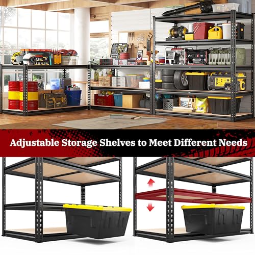 2500LBS Garage Shelving Heavy Duty 72''H Storage Shelves 40" W Heavy Duty 5 Tier Metal Shelves Adjustable Pantry Shelf for Closet Pantry Basement Kitchen Warehouse 72" H x 40" W x 20" D (20"D x 40"W x 72"H)