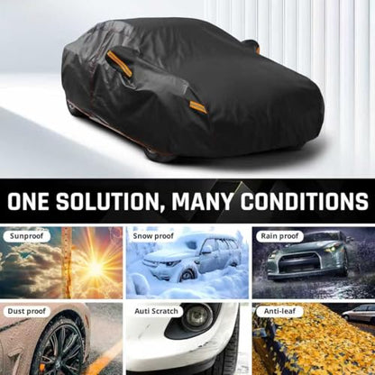 6 Layer Heavy Duty Sedan Car Cover Size C4 for Sedan 194 (1-C4 Fit Sedan, Length 194-200 inch)