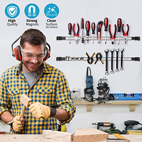 6 Pieces 24" Magnetic Tool Holder Strip (Silver 6PC / 24")