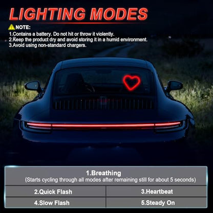 Heart Shaped Solar Powered Car LED Interior Ambient Light (Red / 1PCS)