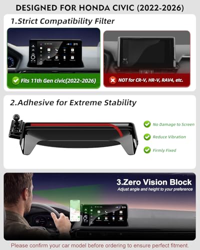 Magnetic Phone Holder for Honda Civic 11th Gen 2022 2023 2024 2025 2026 (for 2022-2026 Civic)