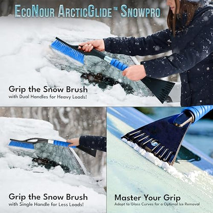 27" Snow Brush with Ice Scraper for Car Windshield (Blue)
